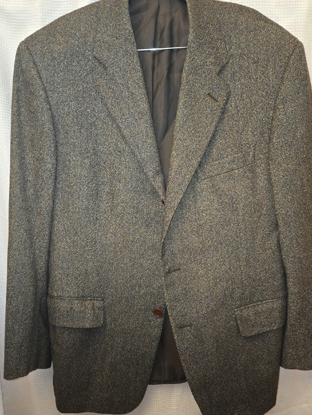 Faconnable 100% Wool Brown Flecked Sport Coat Blazer Size 42 Made in Italy